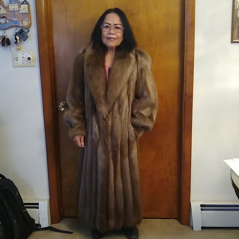 Authentic Full length Beaver fur coat